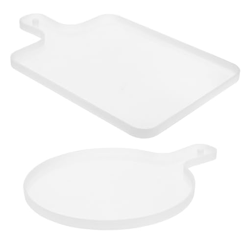 EPIGEIST 2 Stück Silikonform DIY Tablett Teilig Große Runde und Quadratische Wiederverwendbare Silikonformen für Dekorative Teetabletts Flexible Glatte Gussformen für Kreative von EPIGEIST