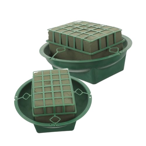 EPIGEIST 2 Stück Teiliges Blumenarrangement mit Feuchtem Steckschaum und Stabilem Kunststoffhalter Praktische Blumensteckschaum Schale für DIY Dekoration für Floristen und Hochzeitsblumen von EPIGEIST