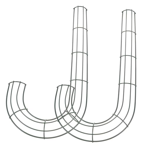 EPIGEIST 2 Stück Teiliges Candy Cane Deko Metall Kranzgestell J Form Stabiles Eisendraht Blumenkranzrahmen für Weihnachtskränze DIY Draht Rahmen für Tür und Wanddekoration von EPIGEIST