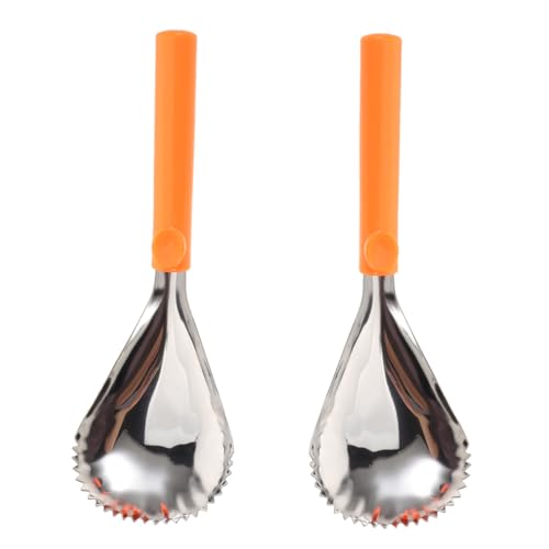 EPIGEIST 2 Stück Teiliges Edelstahl Pumpkin Scooper Effektiver Fruchtfleischentferner mit Löffel Design Manuelles Küchengerät zur Kürbis und Obstzubereitung Einfach zu Reinigen Orange von EPIGEIST