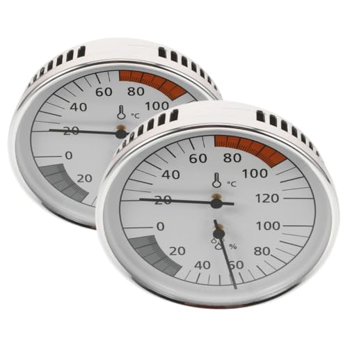 EPIGEIST 2 Stück Teiliges Sauna Thermometer Hygrometer Celsius Temperatur und Feuchtigkeitsmesser für Innenbereiche Hochsensitiv Schnelle Reaktion Großes Display zur Überwachung von Sauna von EPIGEIST