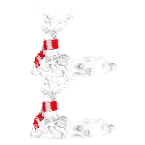 EPIGEIST 2 Stück Teiliges Transparentes Kunststoff-Rentier- Klare Weihnachtsdekorationsfigur Sitzend Vielseitig für Baum Fenster Tisch Winterliche Atmosphäre Festliche Geschenkidee von EPIGEIST