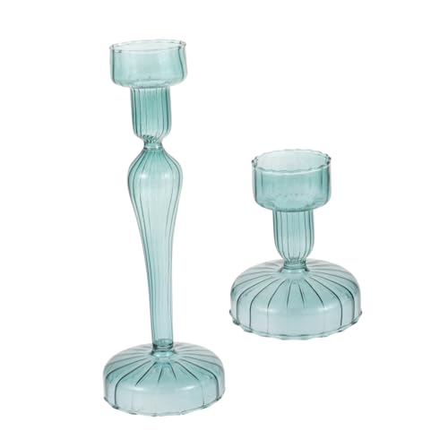 EPIGEIST 2 Stück Transparenter Kerzenhalter mit Streifenmuster Breiter Standfuß für Sicheren Halt Teiliges Set Eleganter Wohnzimmerschmuck für Romantische Atmosphäre bei Festen und Dinner EPIGEIST 2 Stück Transparenter Kerzenhalter mit Streifenmuster Breiter Standfuß für Sicheren Halt Teiliges Set Eleganter Wohnzimmerschmuck für Romantische Atmosphäre bei Festen und Dinner von EPIGEIST