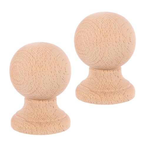 EPIGEIST 2 Stück Unlackierte Massivholz dekorative Möbel finials Römisches Design Vielseitig für Bettpfosten Treppen und Gardinenstangen Natürliche Holzstruktur DIY Holzverzierung von EPIGEIST