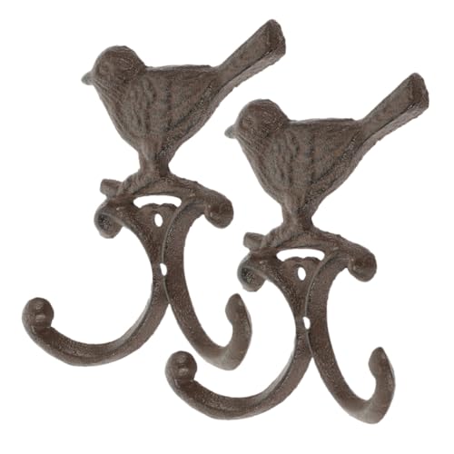 EPIGEIST 2 Stück Vintage Wandhaken aus Robustem Gusseisen Vogelmotiv Schwerlast Metallhaken für Schlüssel Taschen Garderobe Dekorativer Wandhalter im Amerikanischen Retro stil von EPIGEIST