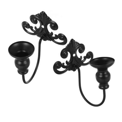EPIGEIST 2 Stück Vintage Wandkerzenhalter aus Teiliges Dekorative Wanddeko für Wohnzimmer und Schlafzimmer Europäisches Muster Langlebiger Wandkerzenhalter und Teelichthalter Schwarz EPIGEIST 2 Stück Vintage Wandkerzenhalter aus Teiliges Dekorative Wanddeko für Wohnzimmer und Schlafzimmer Europäisches Muster Langlebiger Wandkerzenhalter und Teelichthalter Schwarz von EPIGEIST