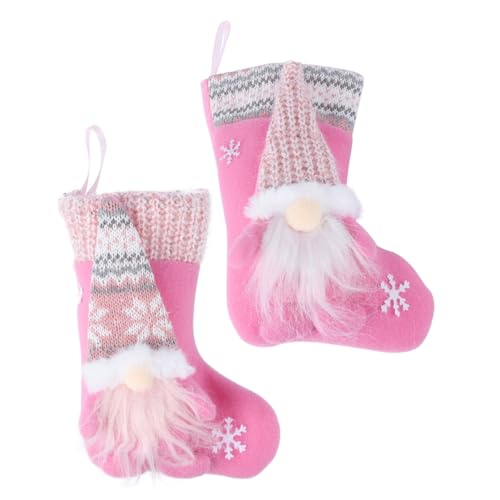 EPIGEIST 2 Stück Weihnachtssocken Deko Teilig Weiche Stoffanhänger Hängend Santa Strümpfe für Baum Kamin Tür Wand Festliche Weihnachtsdeko für Zuhause und Party von EPIGEIST