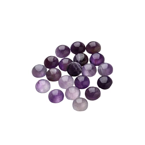 EPIGEIST 20 Stück Runde Violette Glas Cabochons Schmucksteine für DIY Schmuckdesign Halbrund Flach Basis Vielseitig Einsetzbar für Ohrringe Uhren Dekoration von EPIGEIST