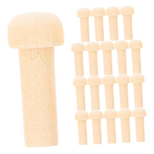 EPIGEIST 20 Stück Teiliges Mini Holz Achsenstecker Naturbelassene DIY Holz Pegs mit Glatter Oberfläche Robuste Form zum Bemalen und Möbel oder Zubehör von EPIGEIST