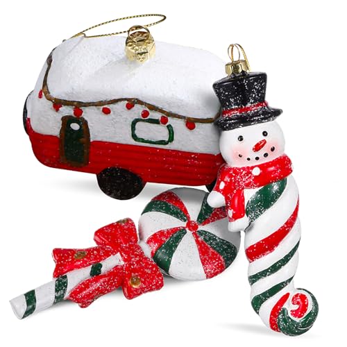 EPIGEIST 3 STK. Weihnachtliche Teiliges Weihnachtsbaum Deko Candy Cane Schneemann Campingwagen Hängende Weihnachtsanhänger für Tannenbaumschmuck Festliche Fensterdeko EPIGEIST 3 STK. Weihnachtliche Teiliges Weihnachtsbaum Deko Candy Cane Schneemann Campingwagen Hängende Weihnachtsanhänger für Tannenbaumschmuck Festliche Fensterdeko von EPIGEIST