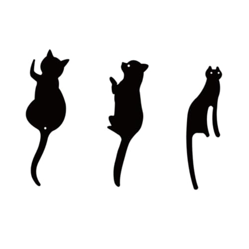 EPIGEIST 3 Stück Teiliges Wandhaken Metall mit Schwarzem Katzen design Selbstklebende Stabile Garderobenhaken für Mäntel Handtücher und Dekoration Einfache Montage ohne Bohren Vielseitig EPIGEIST 3 Stück Teiliges Wandhaken Metall mit Schwarzem Katzen design Selbstklebende Stabile Garderobenhaken für Mäntel Handtücher und Dekoration Einfache Montage ohne Bohren Vielseitig von EPIGEIST