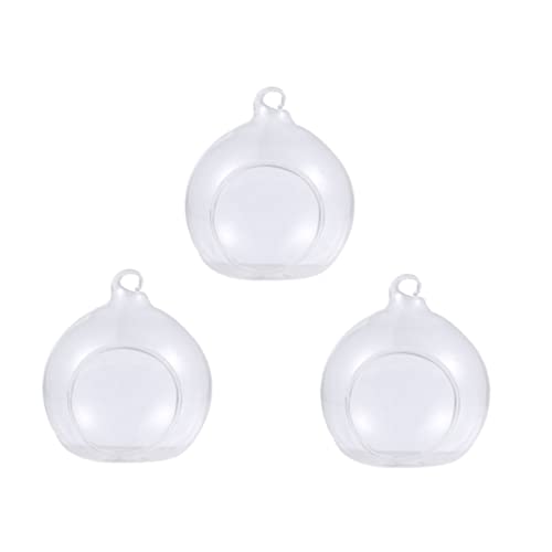 EPIGEIST 3 Stück Transparente Weihnachtskugeln Teilig mit Aufhängering und Praktischem Lochdesign Wiederverwendbar Vielseitig Befüllbar für Christbaumschmuck Kerzenhalter und Dekoideen von EPIGEIST