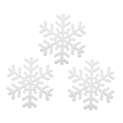 EPIGEIST 3 Stück Unfertige Schneeflocken Ornamente aus Schaumstoff Weiße DIY Weihnachtsdeko Bastelmaterial für Festliche Raumgestaltung und Familienaktivitäten von EPIGEIST