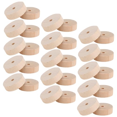 EPIGEIST 30 Stück Teiliges Holzräder für Bastelzubehör Robuste Kleine Holzscheiben zum Bemalen DIY Auto Räder aus Hochwertigem Holz für Kreativität und Modellbau von EPIGEIST