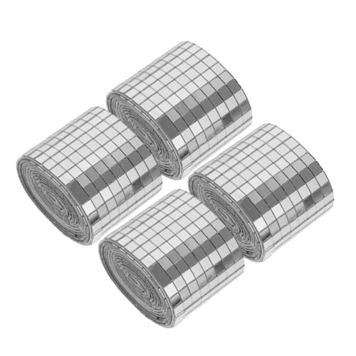 EPIGEIST 4 Rollen Selbstklebende Mosaikfliesen Silber Acryl DIY Bastelsteine für Schmuck Kunst Dekoration Wohnraumgestaltung von EPIGEIST