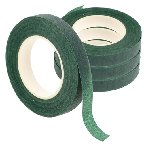 EPIGEIST 4 Stück Floristentape Grün Selbstklebend und Dehnbar Blumenklebeband zum Blumenbinden DIY Blumensteckband für Straußstiele Flexibles Kreppband für Floristik und Bastelprojekte von EPIGEIST