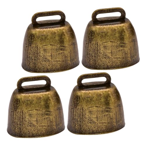 EPIGEIST 4 Stück Kleine Kuhglocken aus Eisen und Robust Verlust Bell für Haustiere Vielseitig Einsetzbar bei Outdoor Aktivitäten und Tierhaltung Langlebige Metallglocken in Antik Bronze von EPIGEIST