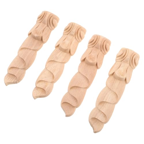 EPIGEIST 4 Stück Teiliges Holzappliken für Möbel Holz Europäischer Stil Langovale Geschnitzte Blumenmuster Einfache Montage Dekorative Eckapplikationen für Schränke und Türen Langlebig und von EPIGEIST