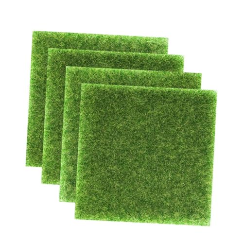EPIGEIST 4 Stück Teiliges Quadratische Künstliche Grasmatten Flexible Geruchsfreie Dekoration für Garten Terrasse Wand und DIY Miniaturgarten Langlebige Grüne Moosauflage für Innen und von EPIGEIST