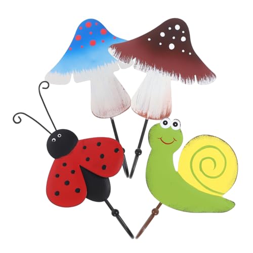 EPIGEIST 4 Stück Teiliges Wandhaken Cartoon Design mit Pilz und Schnecke Robuste Garderobenhaken für Wandmontage Platzsparend für Flur Küche Bad Schlafzimmer Vielseitige Wanddekoration und von EPIGEIST