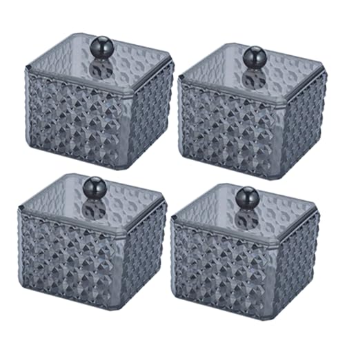 EPIGEIST 4 Stück Transparente Aufbewahrungsbox für Wattepads und Wattestäbchen Teilig mit Diamantstruktur Langlebiger Kosmetik Organizer für Badezimmer und Schminktisch EPIGEIST 4 Stück Transparente Aufbewahrungsbox für Wattepads und Wattestäbchen Teilig mit Diamantstruktur Langlebiger Kosmetik Organizer für Badezimmer und Schminktisch von EPIGEIST