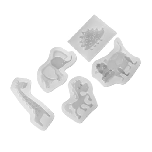 EPIGEIST 5 Stück Teiliges Epoxidharz Silikonform mit Giraffe Elefant Igel Pferd und Kuh Wiederverwendbare Leicht zu Reinigende Tiermotive für DIY Schmuck Dekoration und Bastelarbeiten von EPIGEIST