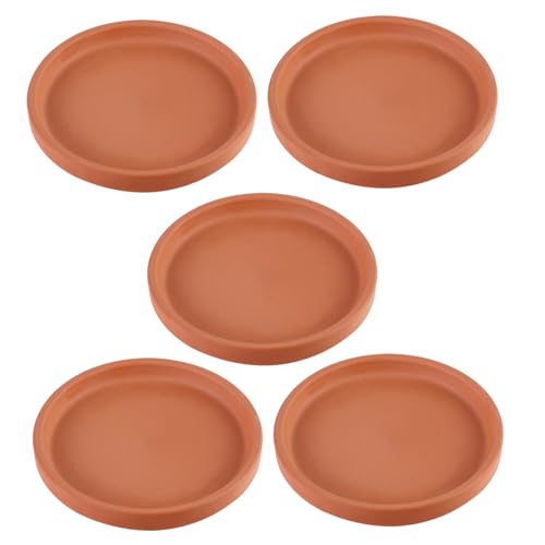 EPIGEIST 5 Stück Teiliges Keramik Pflanzentopf Untersetzer Rechteckige Blumentopf Ablage mit Wasserabfluss Vielseitiger Pflanztopf Halter und Organizer für Innenbereich Terrakotta Farbe von EPIGEIST