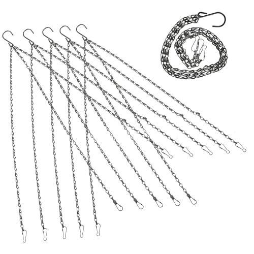 EPIGEIST 5 Stück Teiliges Robuste Blumenampel Ketten aus Eisen Lang Schwarz Vielseitig für Blumenkorbaufhänger Balkon Garten Belastbar für Schwere Blumentöpfe und Vogelhäuser Einfach zu von EPIGEIST