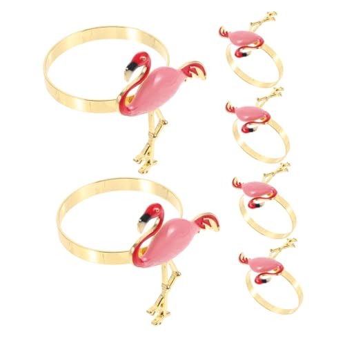 EPIGEIST 6 Stück Teiliges Flamingo Serviettenringe Pinke Hawaiianische Napkin Clasps Dekorative Serviettenhalter für Sommerparty Hochzeit Geburtstag Tropische Tischdekoration von EPIGEIST
