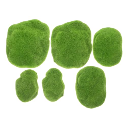 EPIGEIST 6 Stück Teiliges Künstliche Moos-Steine Dekorative Grüne Moosfelsen für Bastelarbeiten DIY-blumenarrangements Terrarien Leicht Vielseitig Pflegeleicht von EPIGEIST