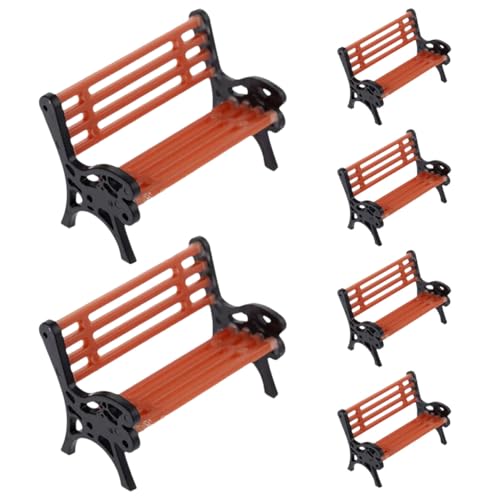 EPIGEIST 6 Stück Teiliges Miniatur Sitzbank Kleine Gartenmöbel Deko Miniatur Puppenhaus Zubehör Vielseitige Mini Parkstühle für Mikrolandschaft Desktop Ornament von EPIGEIST