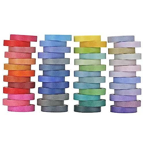 EPIGEIST 60 Rollen Einfarbiges Washi Tape Set Selbstklebendes Papierband mit Fester Haftung Vielseitig für Scrapbooking DIY Bastelprojekte Partydekoration und Geschenkverpackung von EPIGEIST
