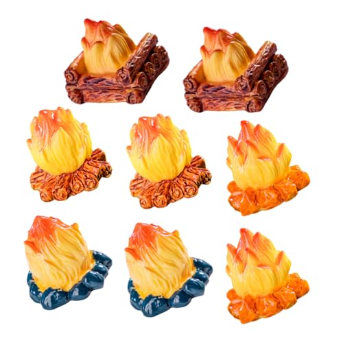 EPIGEIST 8 Stück Teiliges Mini Campfire aus Resin Cartoon Feuerschale Tischdekoration für Puppenhaus Büro Vielseitige Hängende und Stehende Miniatur Ornamente von EPIGEIST