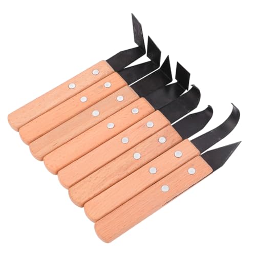 EPIGEIST 8 Stück Teiliges Töpferei Werkzeug mit Ergonomischem Holzgriff Edelstahl Schnitzmesser für Modellierung Geeignet zum Formen Gravieren Reparieren und Schnitzen von von EPIGEIST