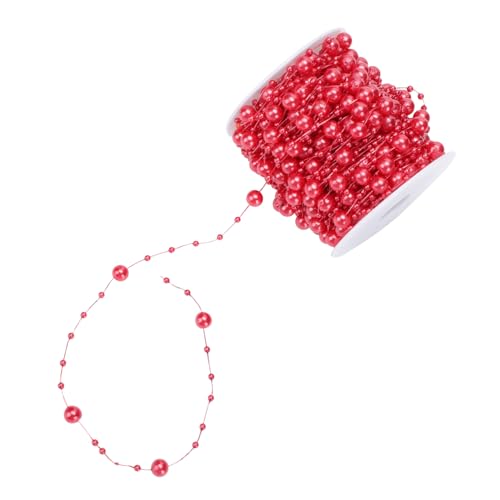 EPIGEIST Abs Kunststoff Perlenkette Rote DIY Weihnachtsbaum Deko Lichterkette Bastelmaterial Festliche Schmuckperlen für Party und Handwerk von EPIGEIST