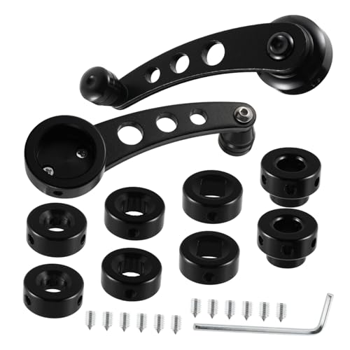 EPIGEIST Aluminium Fensterkurbel Set für Auto Tür Kurbelgriff Links Rechts mit Halteclip und Adaptern Ersatz für Manuelle Fensterwinden Inklusive Montagematerial Kompatibel mit Vielen von EPIGEIST