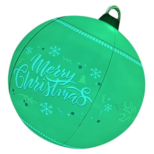 EPIGEIST Aufblasbare Weihnachtskugel Garten Dekoration Außen Kunststoff Vintage Design Festliche Weihnachtsdeko für Terrasse Grün von EPIGEIST