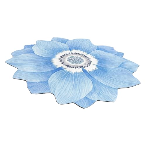 EPIGEIST Blumenförmiger Dekor Teppich rutschfest Wohn Schlafzimmerteppich Lotusblau Stilvolle Bodenmatte für Wohnzimmer und Schlafzimmer EPIGEIST Blumenförmiger Dekor Teppich rutschfest Wohn Schlafzimmerteppich Lotusblau Stilvolle Bodenmatte für Wohnzimmer und Schlafzimmer von EPIGEIST