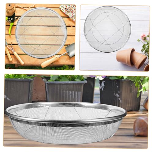 EPIGEIST Edelstahl Gartensieb Rund Bodensieb mit Maschenweite zur Trennung von Erde Steinen und Sand für Gartenarbeit und Gemüseanbau Robustes Handsieb für Garten und Kompostfilterung von EPIGEIST