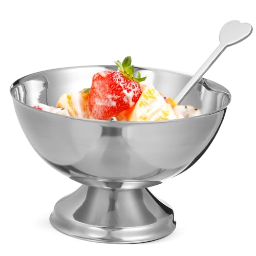 EPIGEIST Edelstahl Salatschale mit Hohem Fuß Mittelgroße Dessertschale für Eiscreme Obst Süßigkeiten Robuste Stilvolle Schüssel für Familie Restaurant Hotelgebrauch EPIGEIST Edelstahl Salatschale mit Hohem Fuß Mittelgroße Dessertschale für Eiscreme Obst Süßigkeiten Robuste Stilvolle Schüssel für Familie Restaurant Hotelgebrauch von EPIGEIST