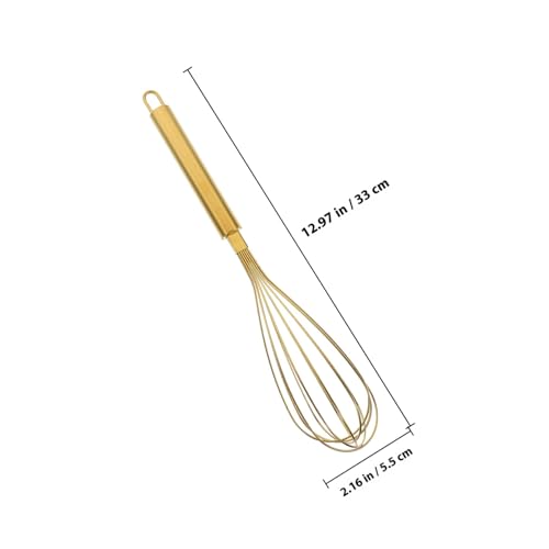 EPIGEIST Edelstahl Schneebesen Goldfarben Handmixer Robuster Metalldraht Rührbesen Küchenwerkzeug für Backen Kochen und Eimischung Praktischer Küchenhelfer mit Aufhängehaken von EPIGEIST