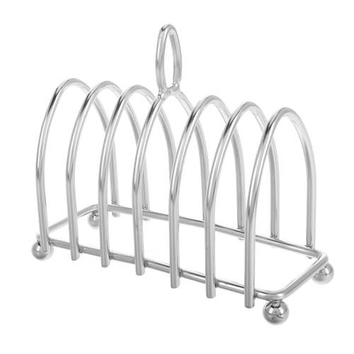 EPIGEIST Edelstahl Toastbrot Halter Scheiben mit Kugelfüßen und Schlaufe Rostfrei Multifunktional für Frühstück Bäckerei und Ansprechende Präsentation von Sandwiches und Toast von EPIGEIST