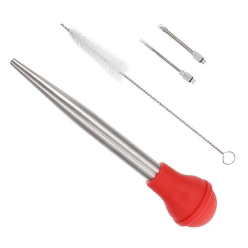 EPIGEIST Edelstahl Truthahn Marinaden spritze mit Silikonschlauch Bbq Gewürz injektor für Saftiges Fleisch Langlebiges Kochzubehör für Braten Huhn Schwein und Lamm Einfach zu Reinigen Rot EPIGEIST Edelstahl Truthahn Marinaden spritze mit Silikonschlauch Bbq Gewürz injektor für Saftiges Fleisch Langlebiges Kochzubehör für Braten Huhn Schwein und Lamm Einfach zu Reinigen Rot von EPIGEIST