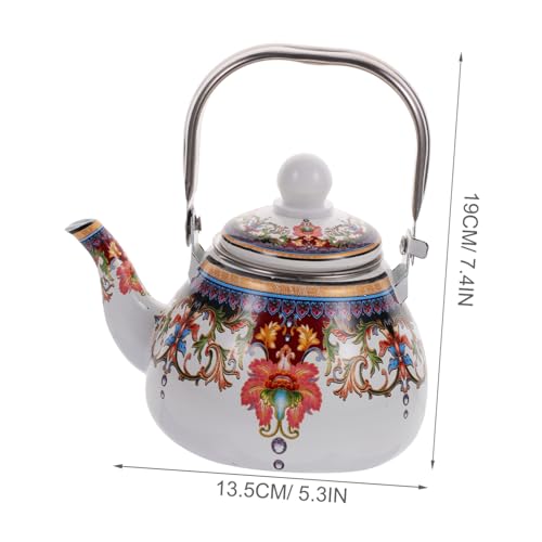 EPIGEIST Emaillierter Mini teekessel mit Sieb Retro Wasserkocher für Tee und Kaffee Flacher Boden Dekoratives Design Haushalts teekanne für Büro und Zuhause von EPIGEIST
