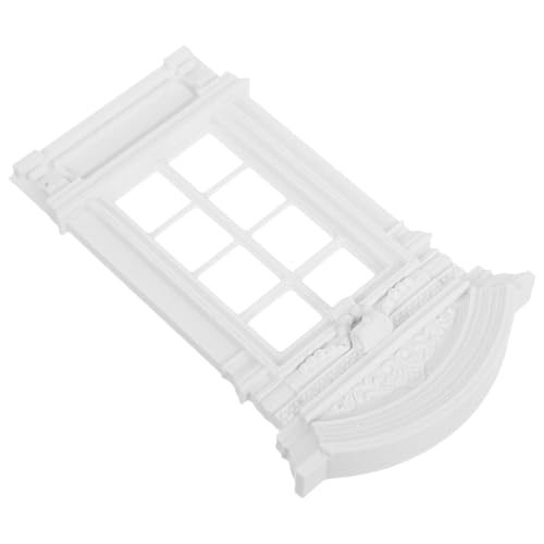 EPIGEIST Europäisches Fenstermodell Miniatur-Puppenhaus-Möbelfenster Fensterrahmen Kleiner Maßstab Puppenhausrahmen Handgemachtes Puppenhausfenster kleines Hausfenster Plastik Weiß von EPIGEIST