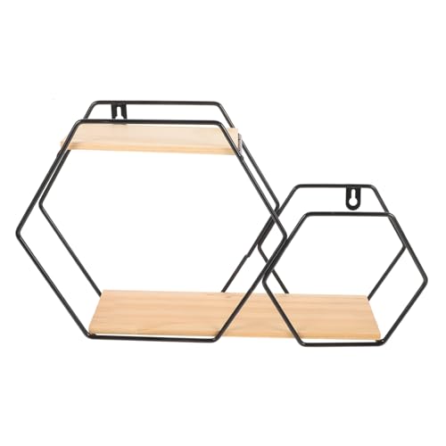 EPIGEIST Geometrisches Sechseckiges Wandregal Schwebendes Aufbewahrungsregal Robustes Dekoratives Wandboard für Schlafzimmer Modernes Langlebiges Design Vielseitig Einsetzbar von EPIGEIST