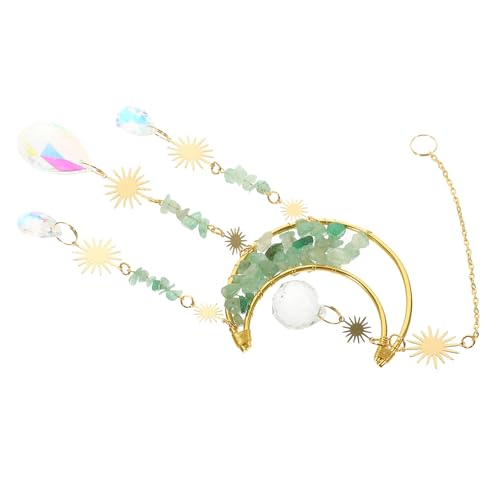 EPIGEIST Grüner Mond Sanduhr Hängender Lichtfänger Fensterdekoration Gartenanhänger Wohnraumdeko mit Natürlichem für Stilvolles Flair von EPIGEIST