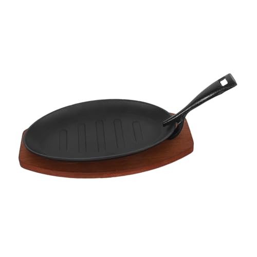 EPIGEIST Gusseisen Steakpfanne mit Holzunterlage und Gabel Gestreifte Grillplatte für Gleichmäßige Hitze Robustes Kochgeschirr für Ofen Grill und Picknick für Steak und Bbq EPIGEIST Gusseisen Steakpfanne mit Holzunterlage und Gabel Gestreifte Grillplatte für Gleichmäßige Hitze Robustes Kochgeschirr für Ofen Grill und Picknick für Steak und Bbq von EPIGEIST