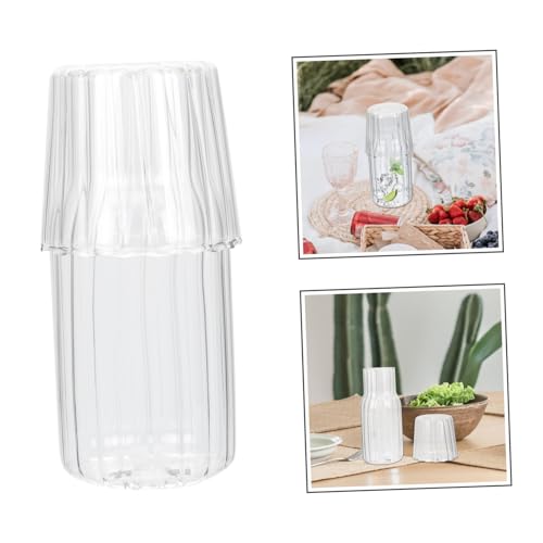 EPIGEIST Kaltwasser karaffe aus Lebensmittelechtem Borosilikatglas Kratzfest und Elegant Inklusive Passendem Glasbecher für Saft Eistee und Kalte Getränke Zuhause von EPIGEIST