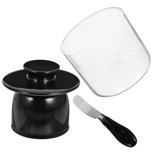 EPIGEIST Keramik Butterdose mit Schneidefunktion Bpa frei Wiederverwendbar Luftdichter Butteraufbewahrer für Kühlschrank Stilvoller Butterbehälter für Käse und Desserts Spülmaschinenfest von EPIGEIST